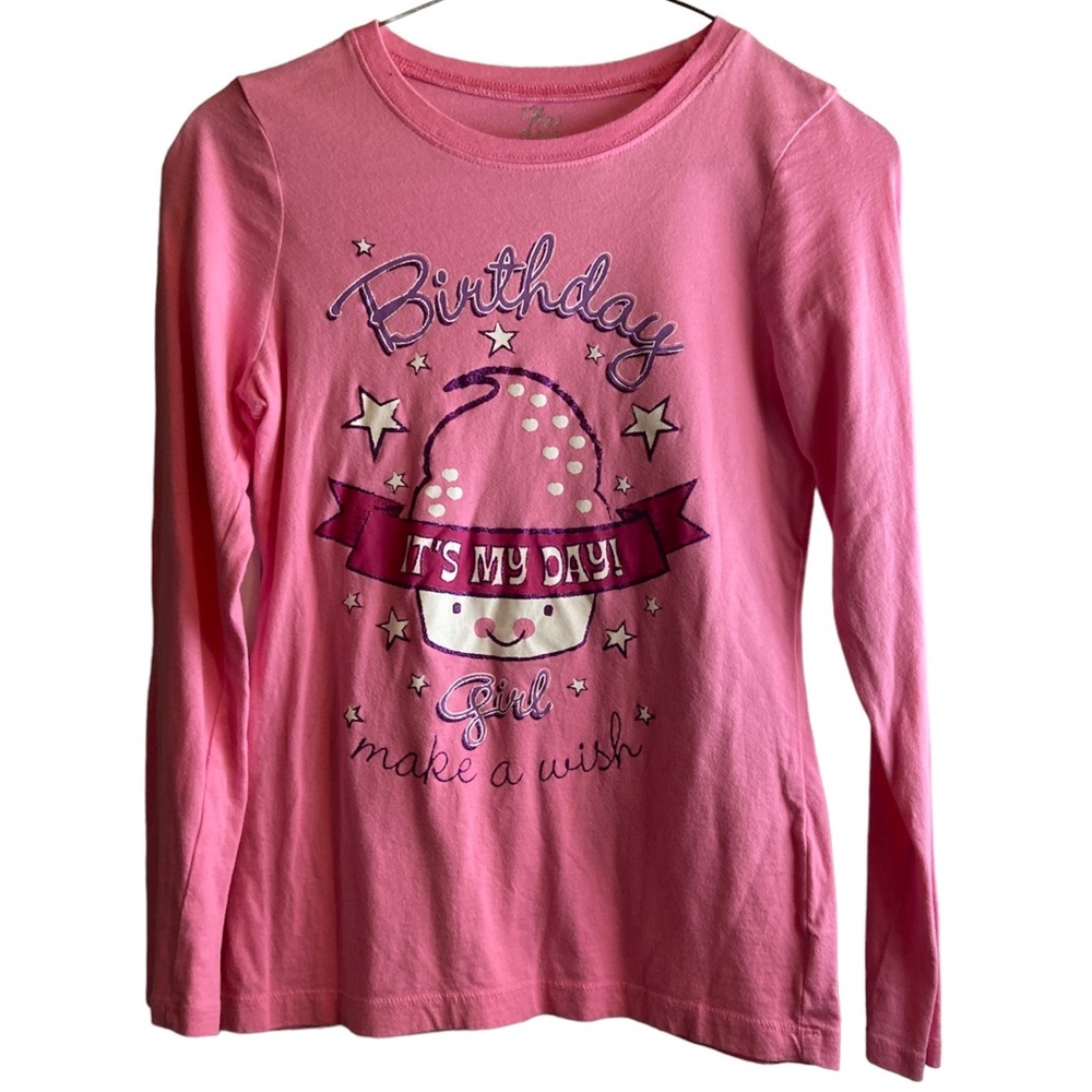 Children’s place Pink big girls crewneck longsleeve birthday shirt xl 14 cotton
